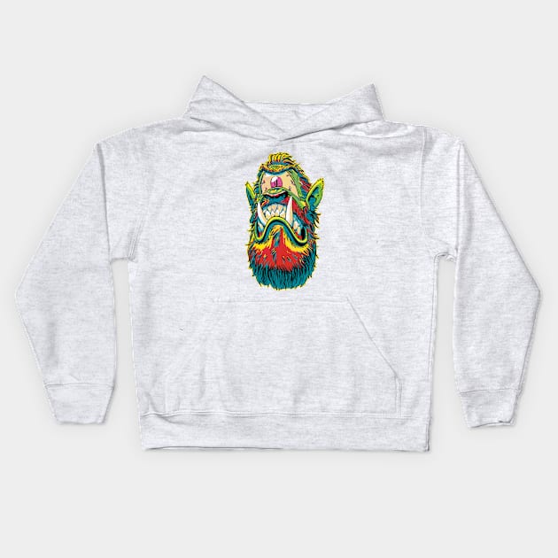 One Eyed Wolfman Kids Hoodie by Aaron Conley Awesome